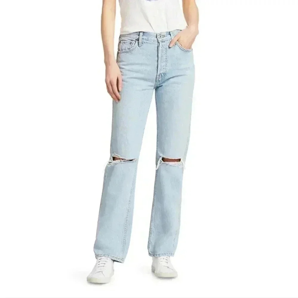 Re/Done Women's 90's High Rise loose jeans light wash size 27 women